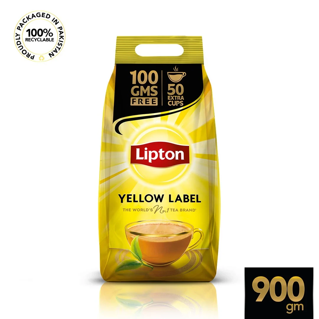 Lipton Yellow Label Tea 900g Pouch – 50 Extra Cups | Strong & Rich Taste