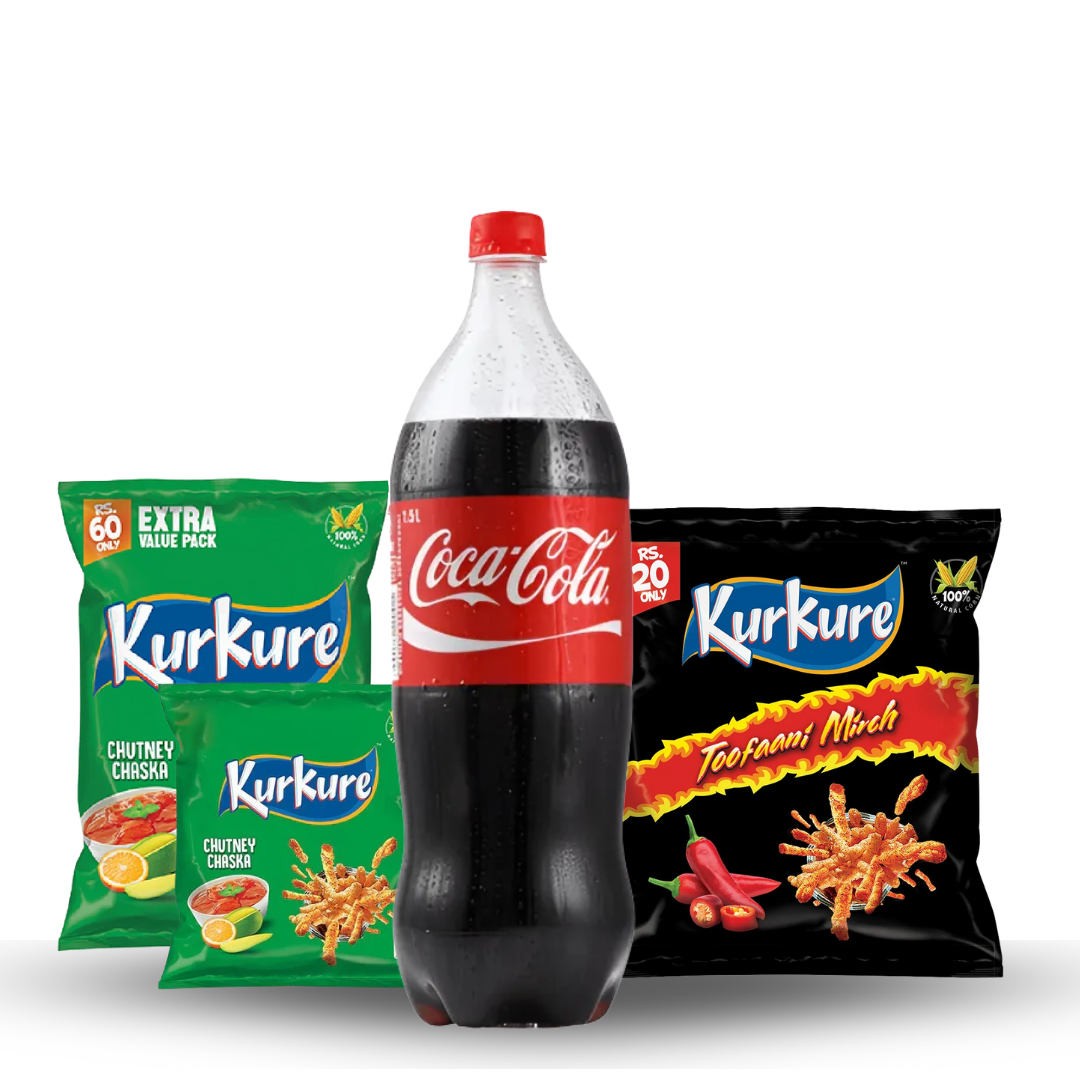 Snack Combo Family Pack – Kurkure + Coca-Cola 1.5L – Fast Delivery in Gilgit
