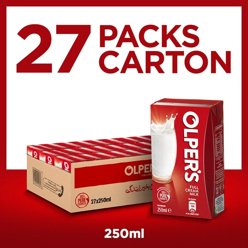 Olpers Milk 250ml – 27 Pcs Carton | Pure & UHT Treated Long-Life Milk