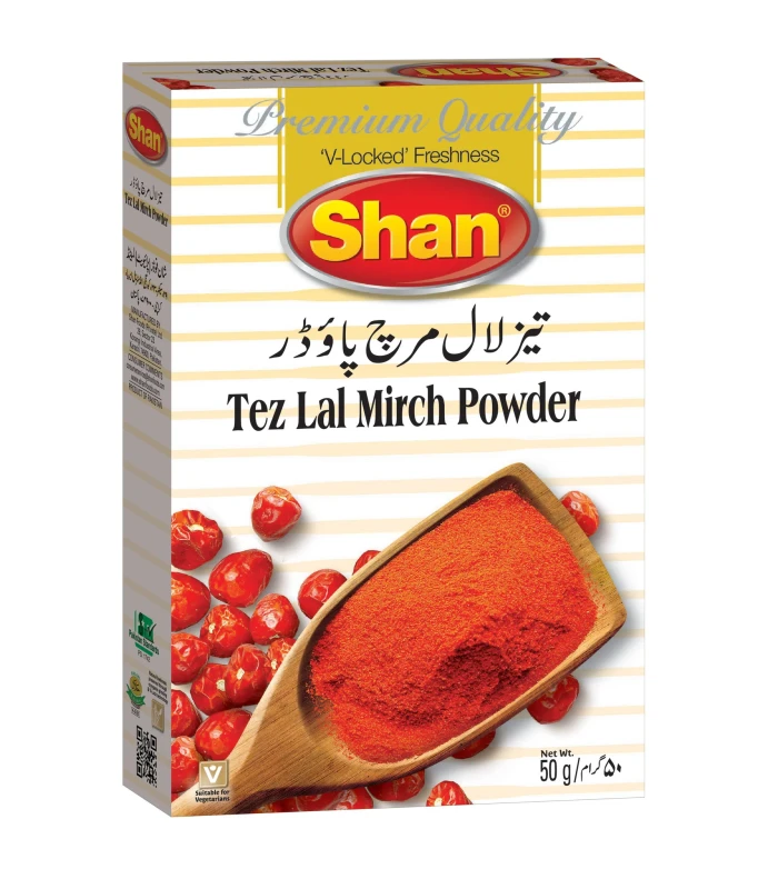 Shan Tez Lal Mirch Powder 50gm – Spicy & Flavorful Red Chili Powder